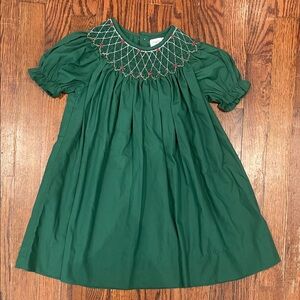 Simply smocked Green girls Dress